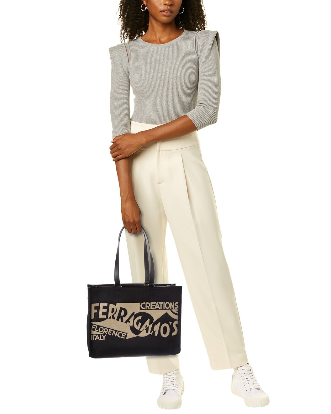 Ferragamo Logo Medium Canvas & Leather Tote - 4