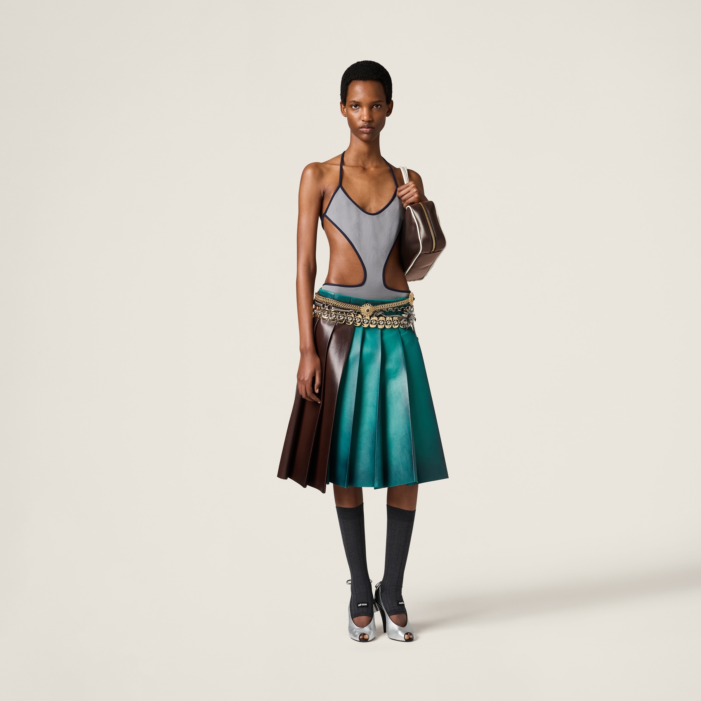 Pleated nappa leather skirt - 2