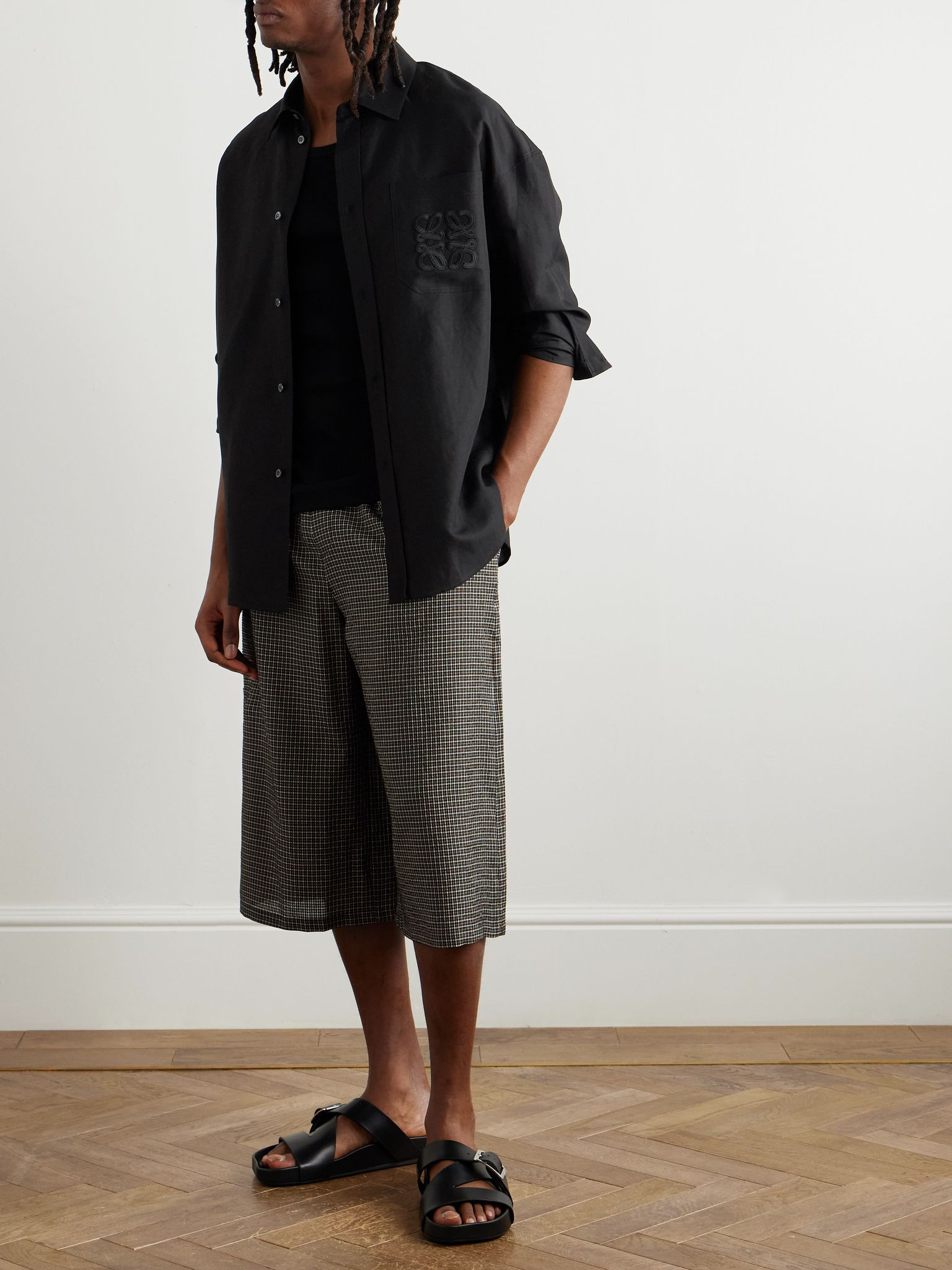 + Paula's Ibiza Logo-Embroidered Woven Shirt Black - 2