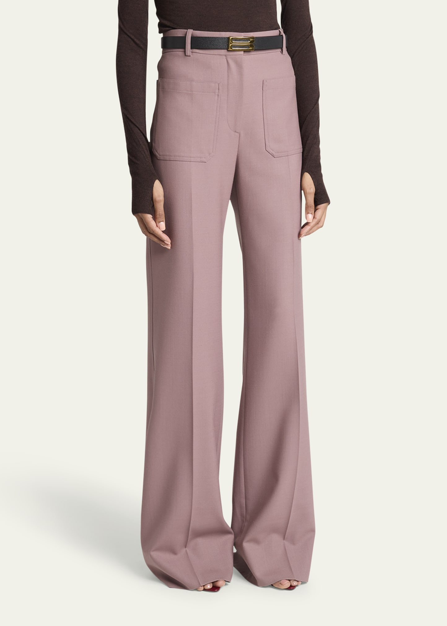 Alina Wide Leg Wool-Blend Trousers - 4