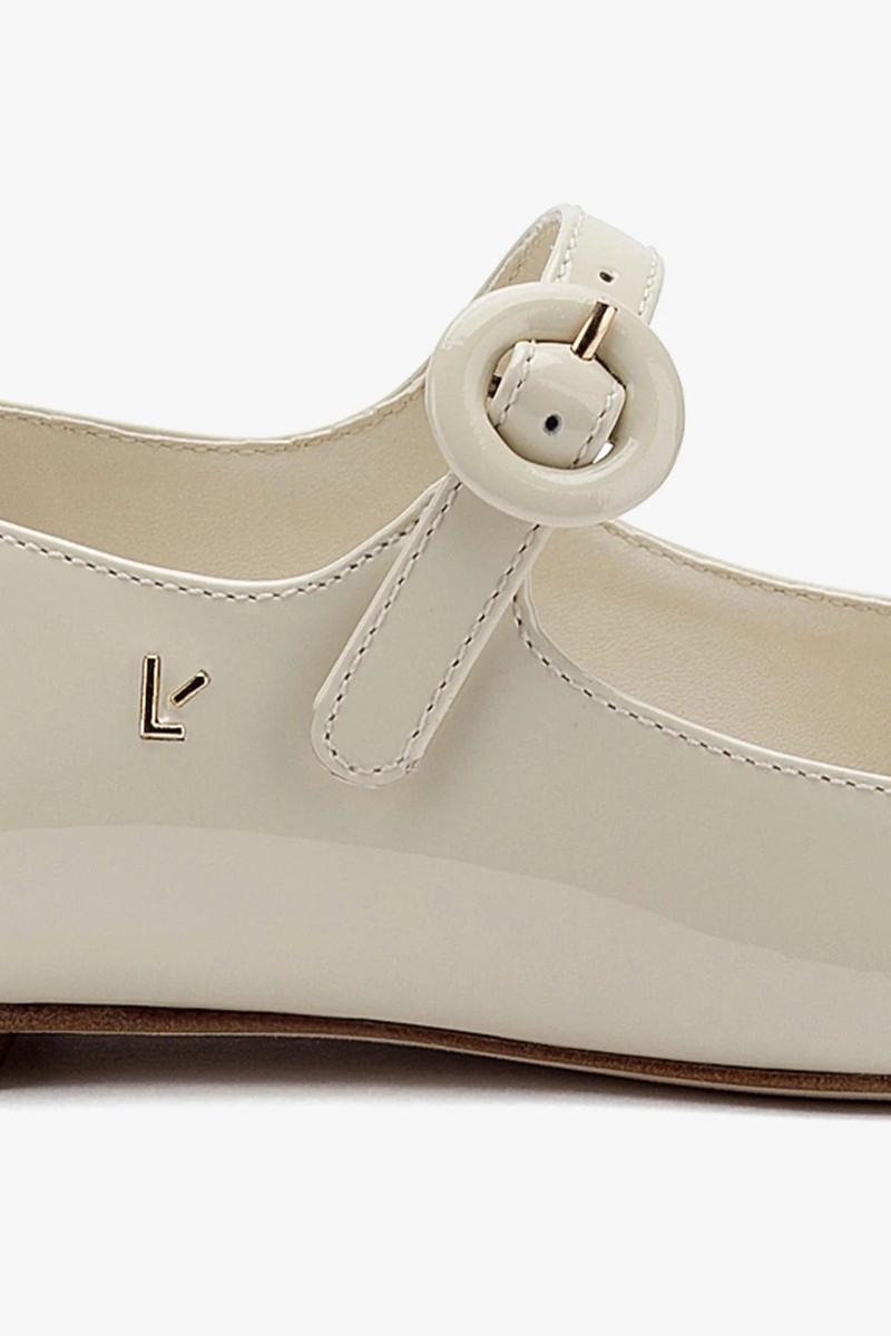 Blair Ballet Flat In Ivory Patent Leather 4