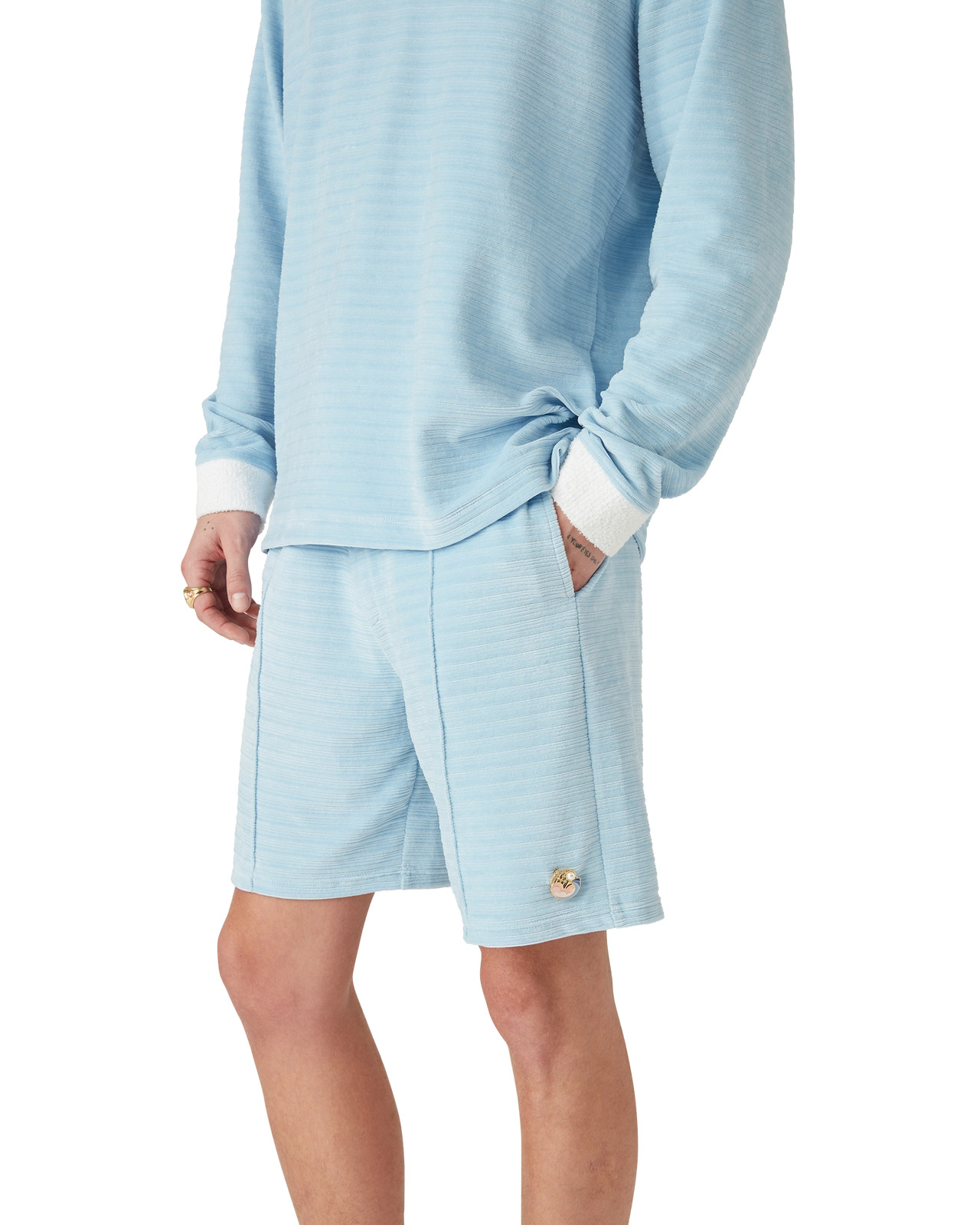 Velour Stripe Shorts | Casablanca Paris - 4