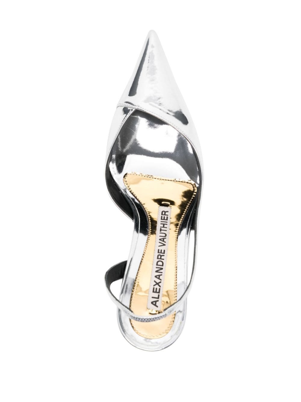metallic-effect 80mm leather pumps - 4