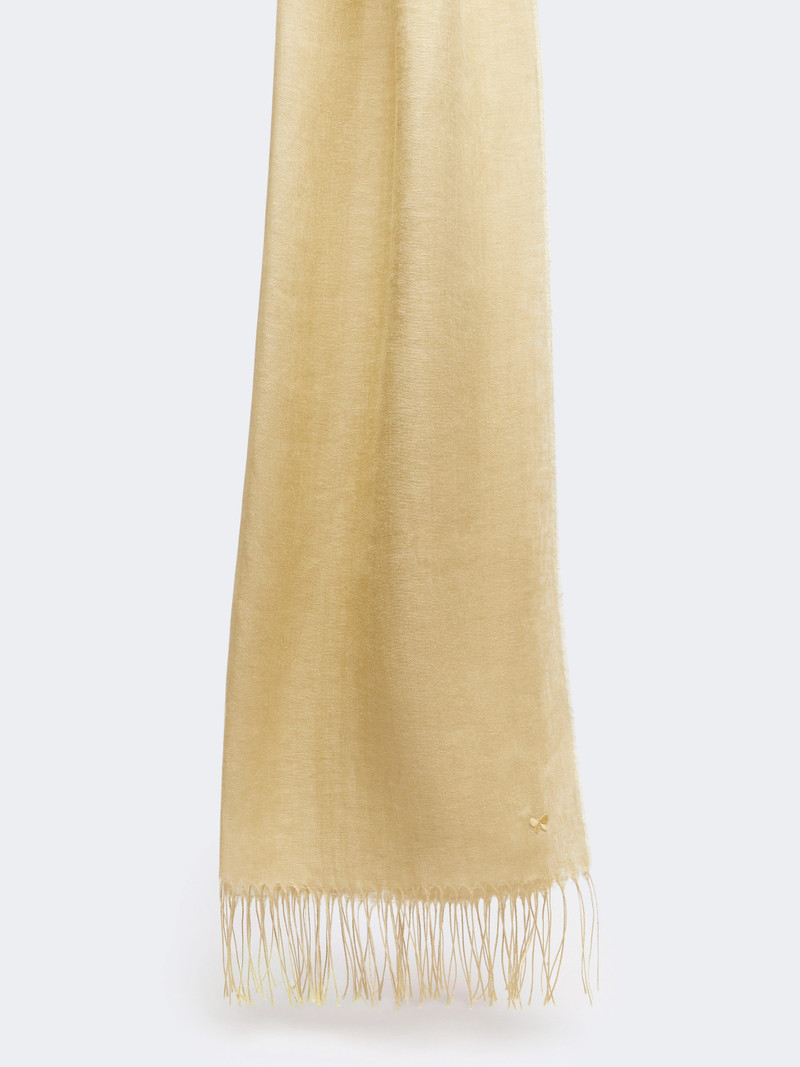 SIONBIO Linen stole with fringes - BEIGE 8
