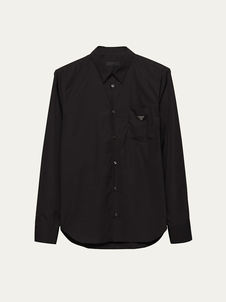 Men's Poplin Chest-Logo Sport Shirt - 1