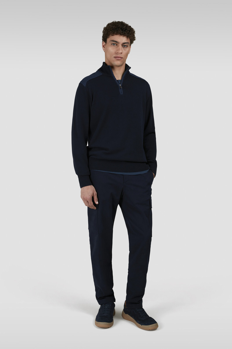 Paul & Shark SWEATER IN FRESH COTTON WITH CONTRASTING LINEN DETAILS outlook