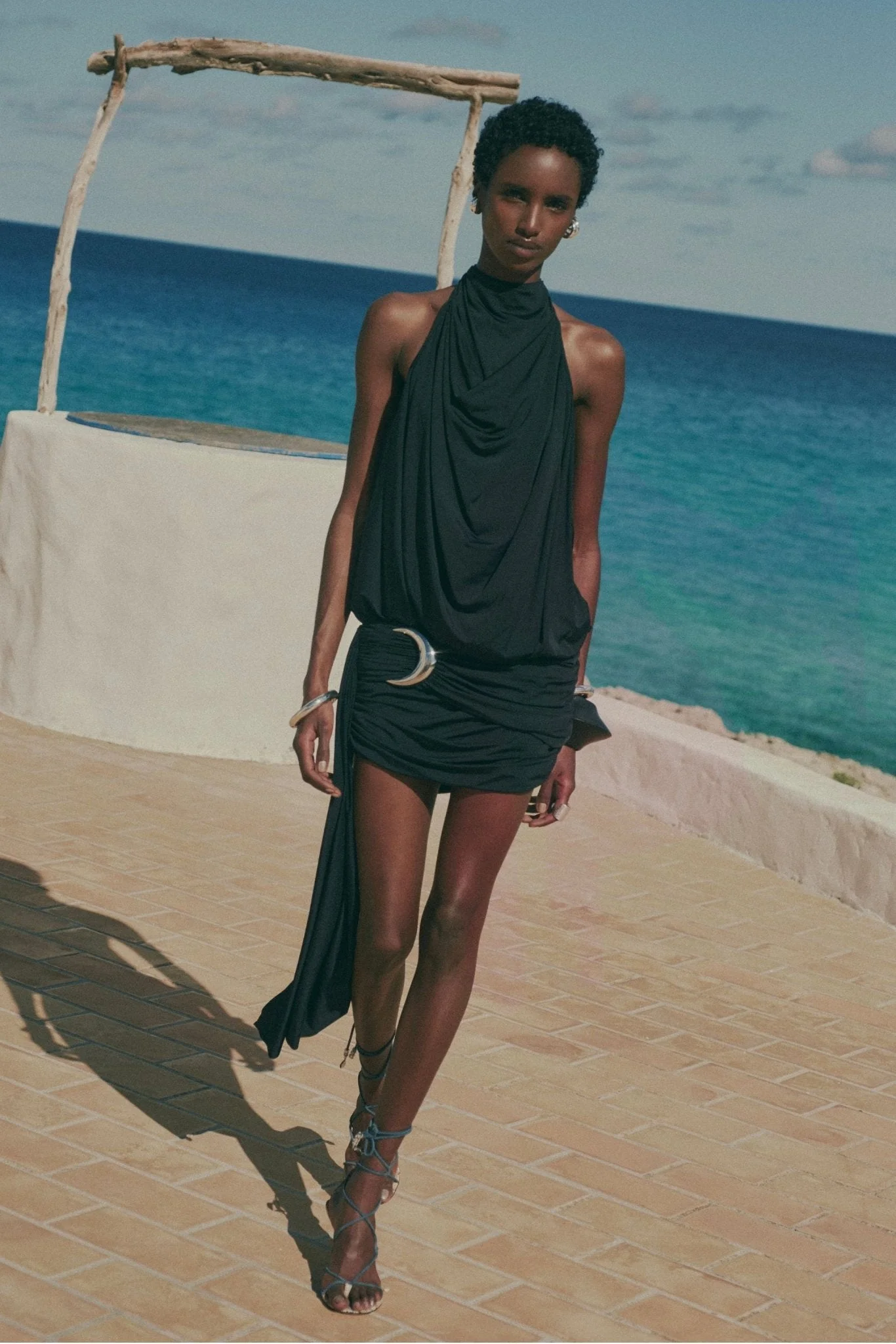 VIDA MINI DRESS IN BLACK SPANDEX JERSEY - 1