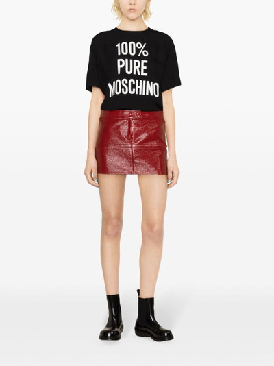 Moschino slogan-print crepe T-shirt outlook