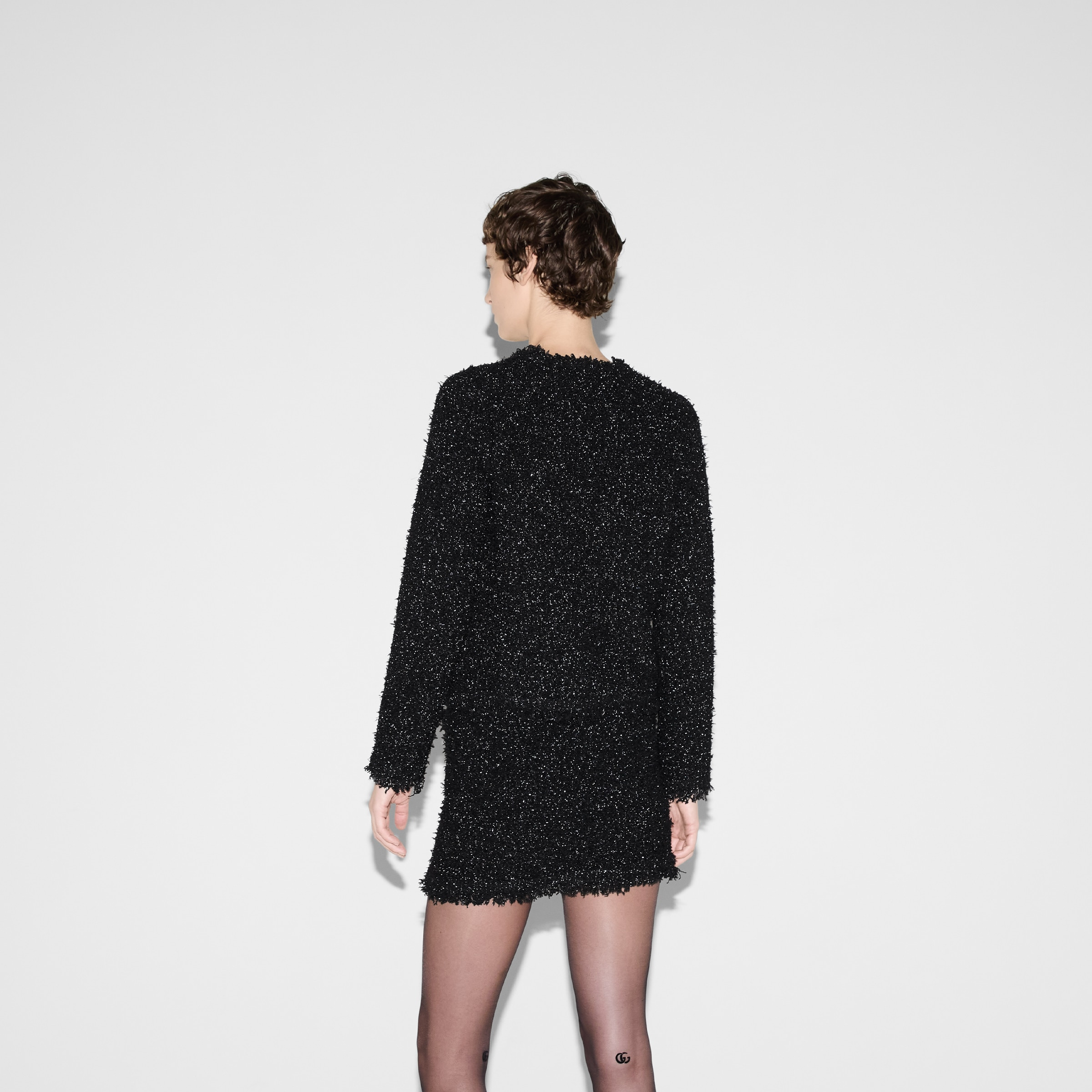 Lamé woven cardigan - 4