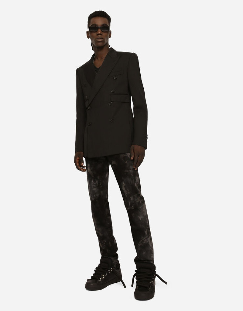 Washed cotton V-neck T-shirt 5