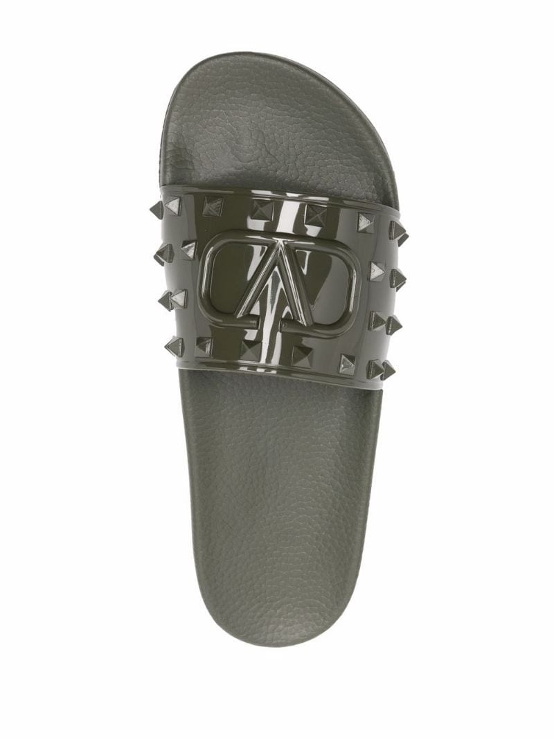 VLogo Rockstud flat slides - 4