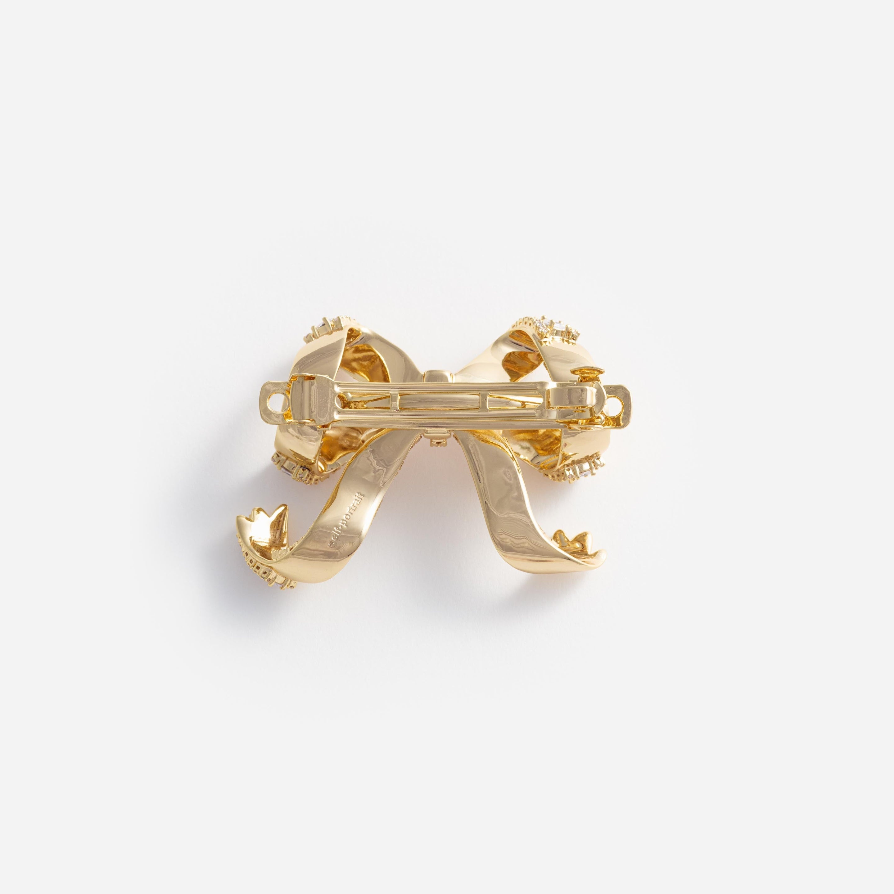 Gold Crystal Bow Hair Clip - 2
