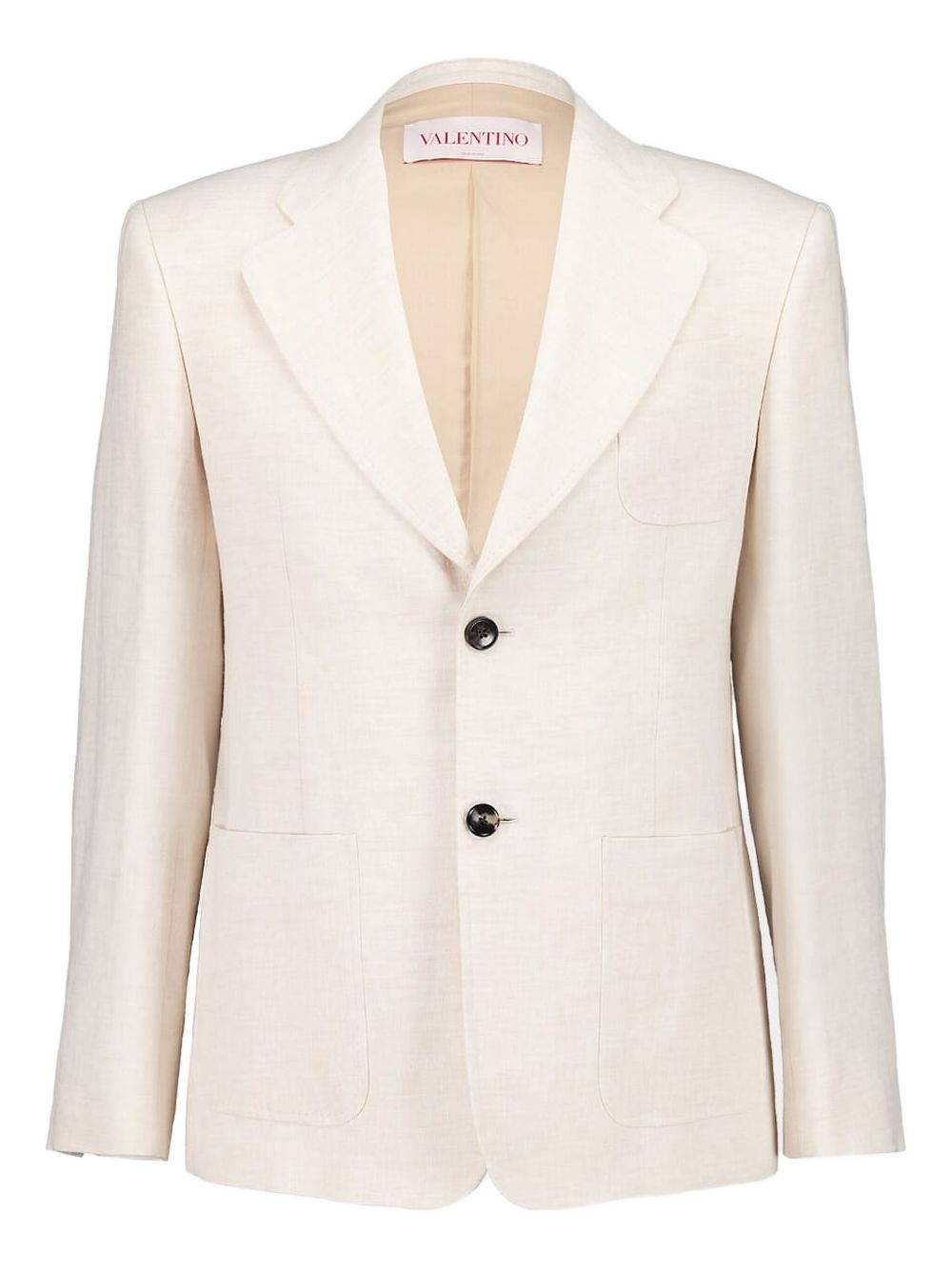 single-breasted linen blazer - 1