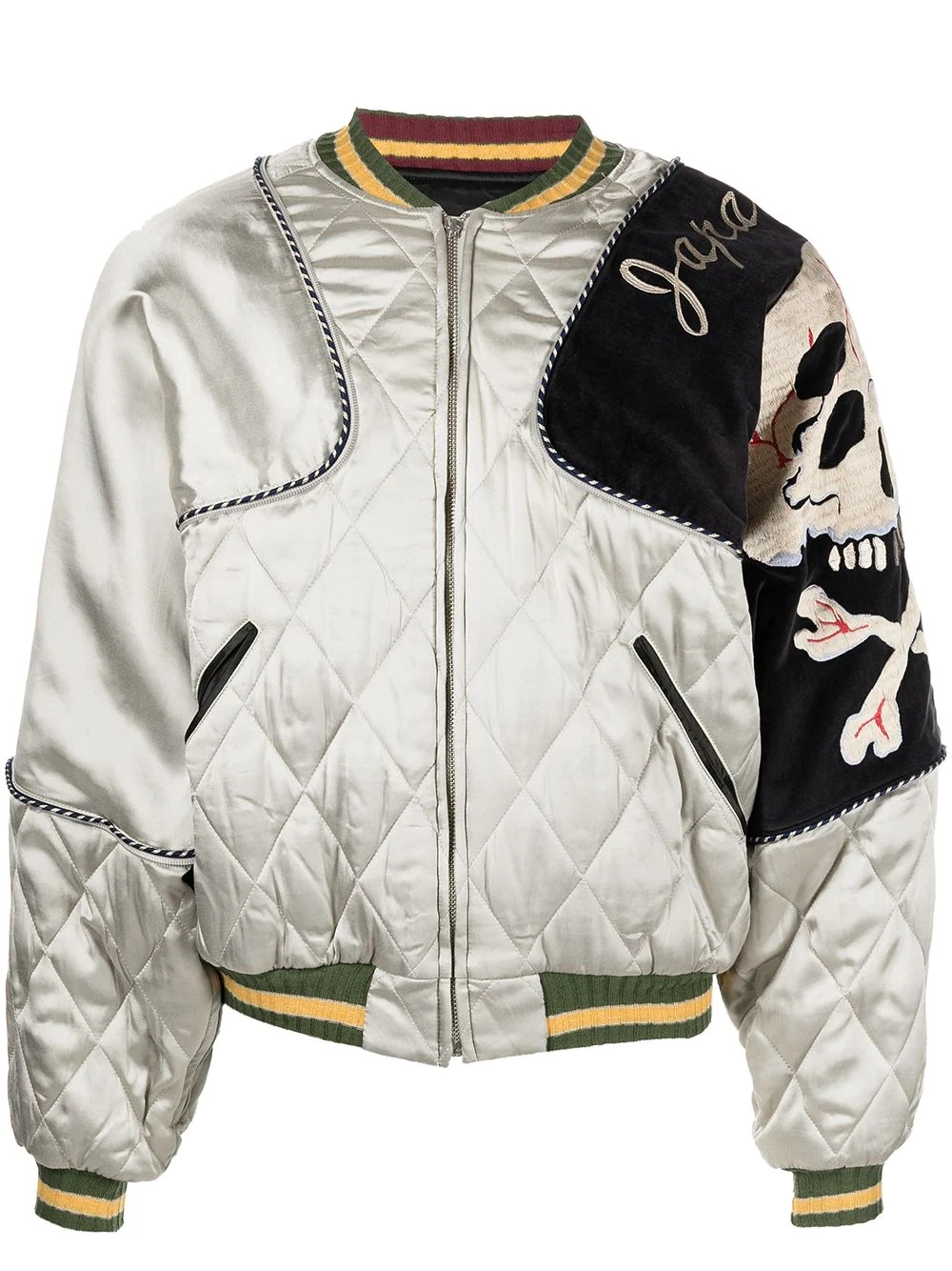 adaptable quilted patchwork bomber jacket - 1