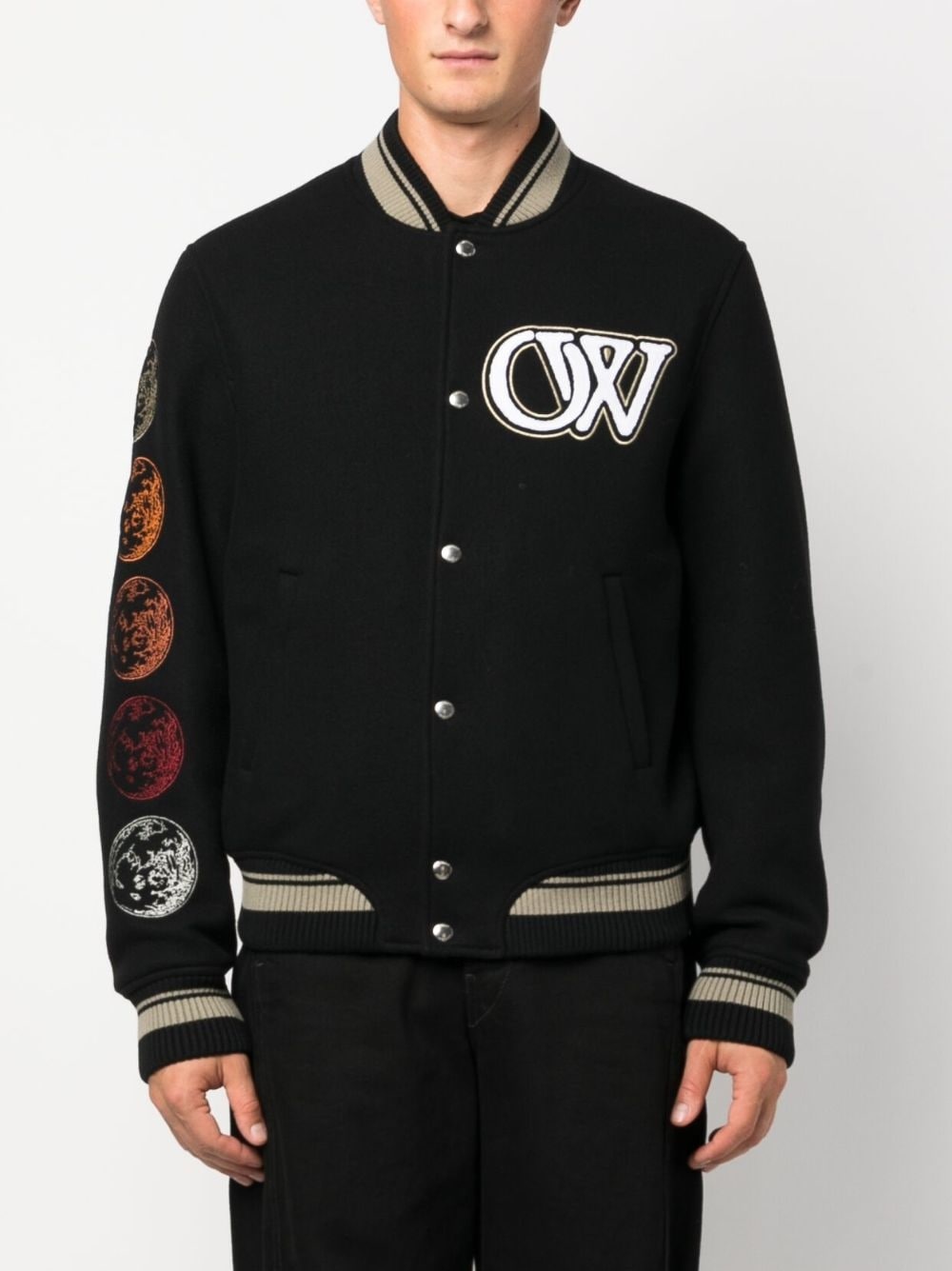 logo-appliqué bomber jacket - 3