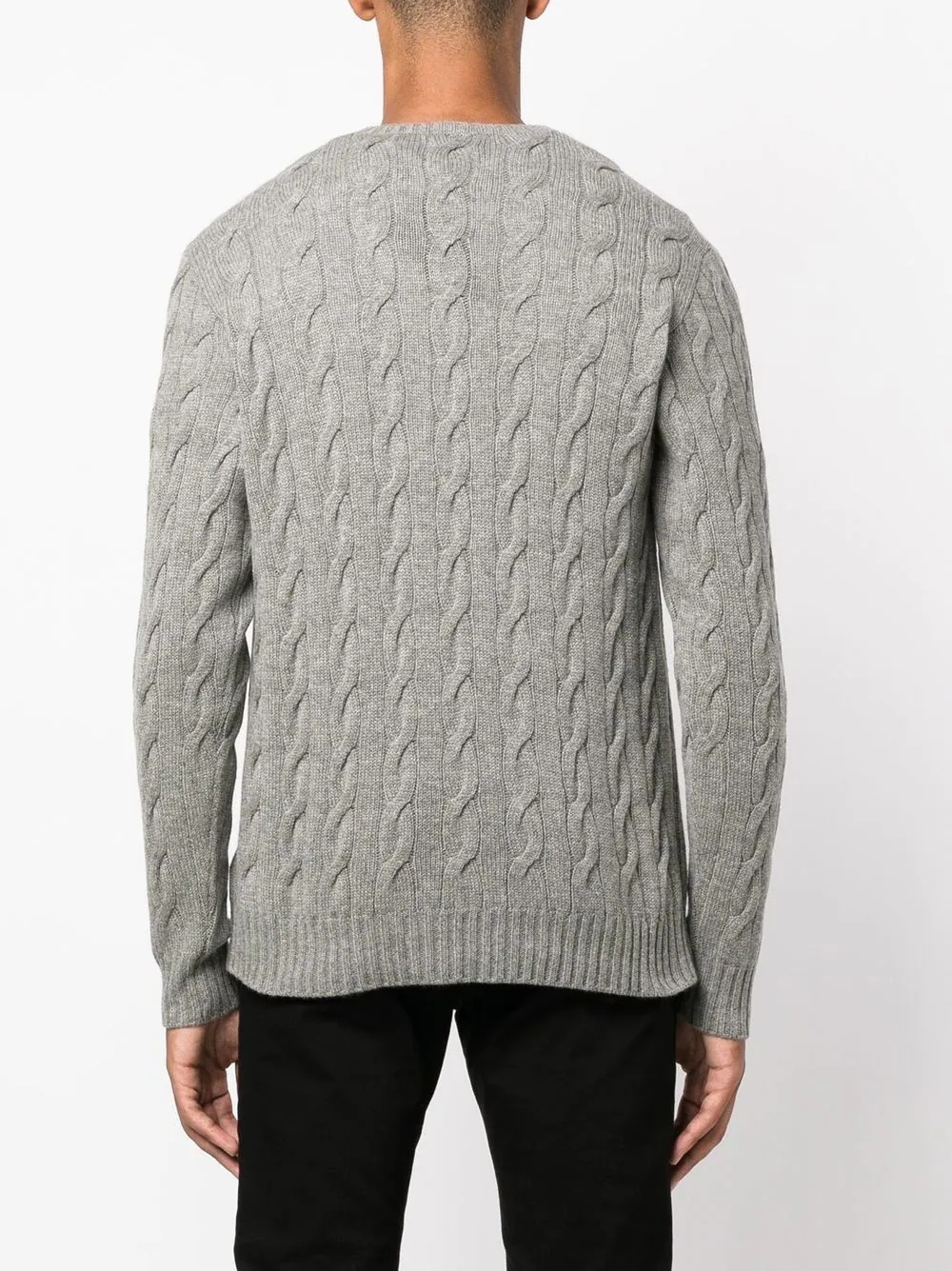 cable-knit long-sleeved sweater - 4