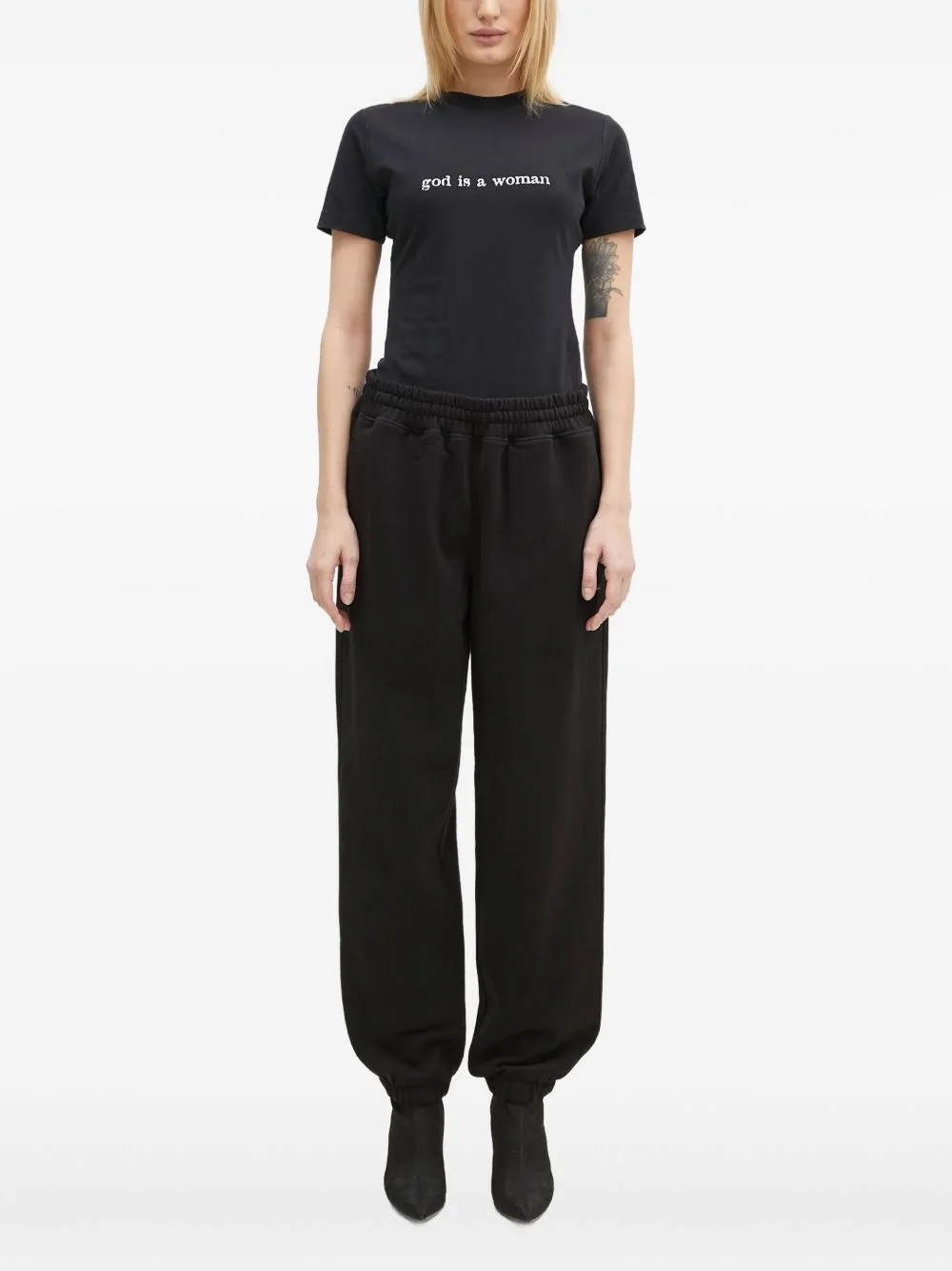 slogan-print short-sleeve T-shirt - 1