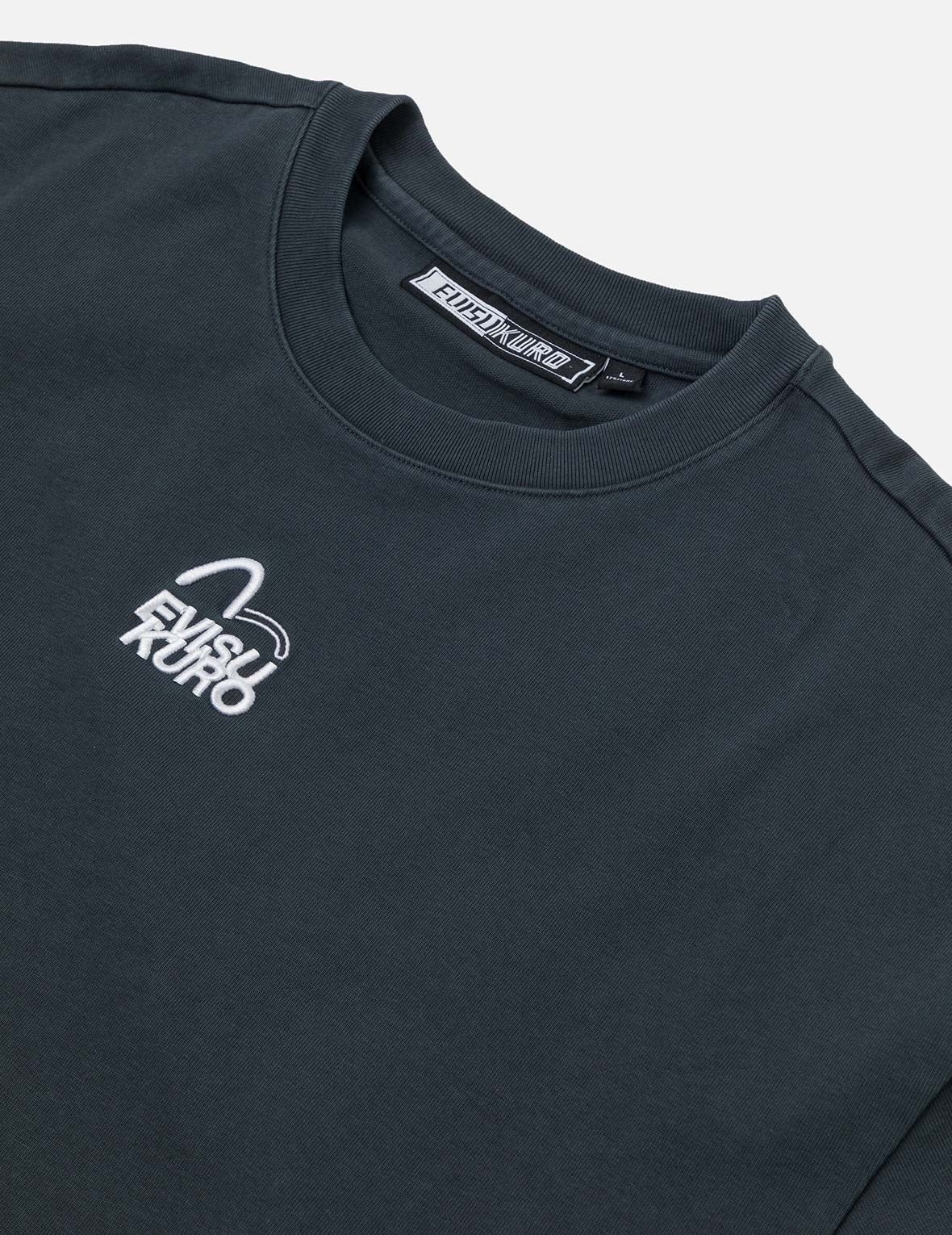 Seagull and Logo Embroidery Oversized Garment Dye T-Shirt - 6