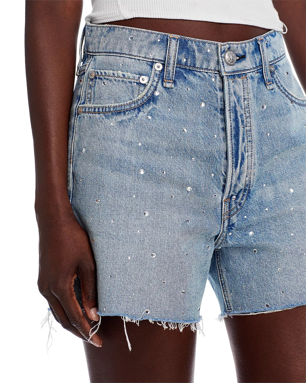 Vintage Cut Off Denim Shorts in Solana Jewel - 6