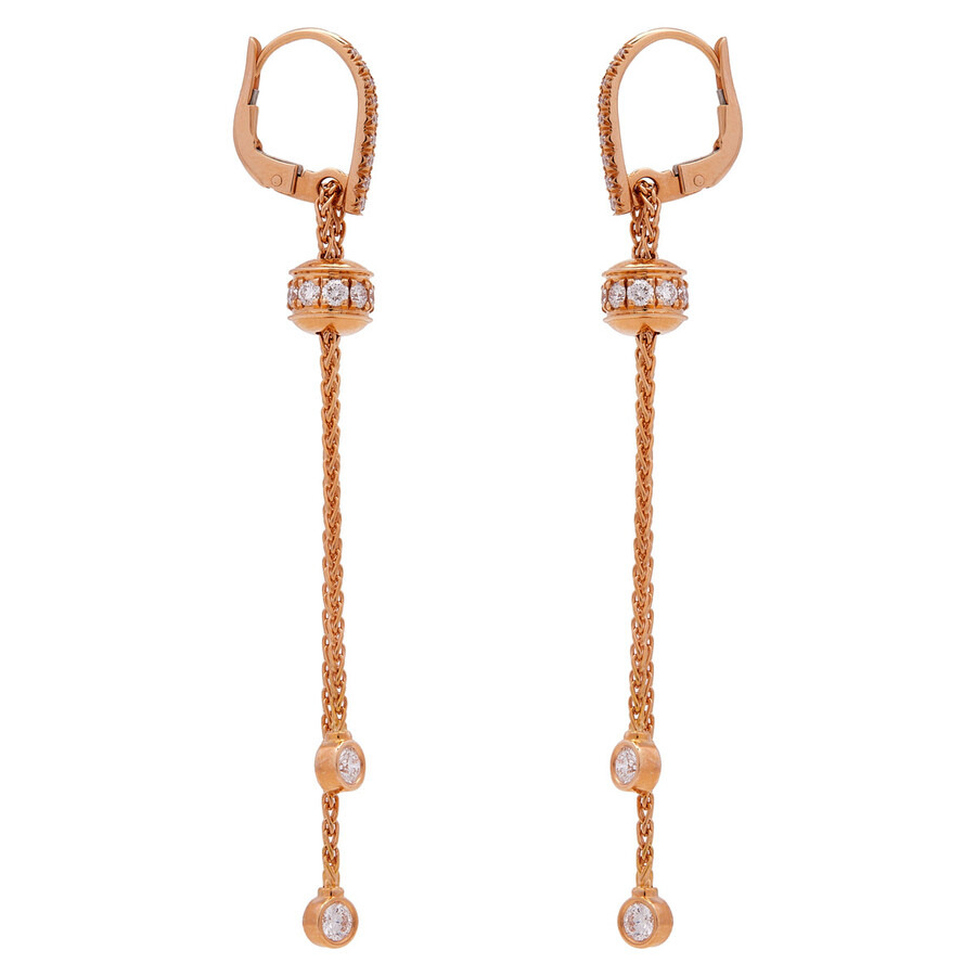 Piaget Possession 18k Rose Gold 0.97 CT Diamond Drop Earrings - 2