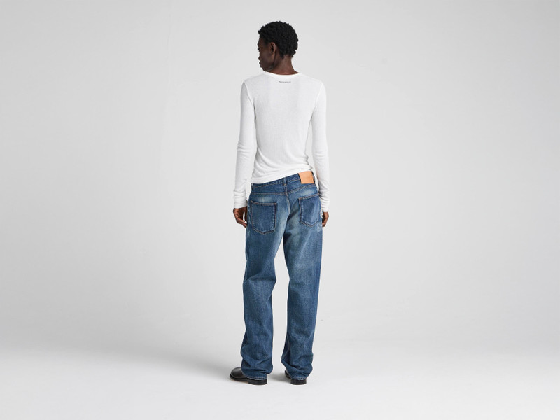 WOMENS STRAIGHT LEG JEANS IN DARK BLUE 4