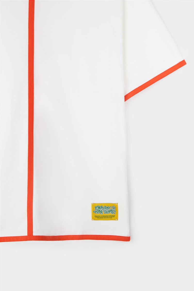 CLASSIC T-SHIRT WITH PROFILE / white & orange 4