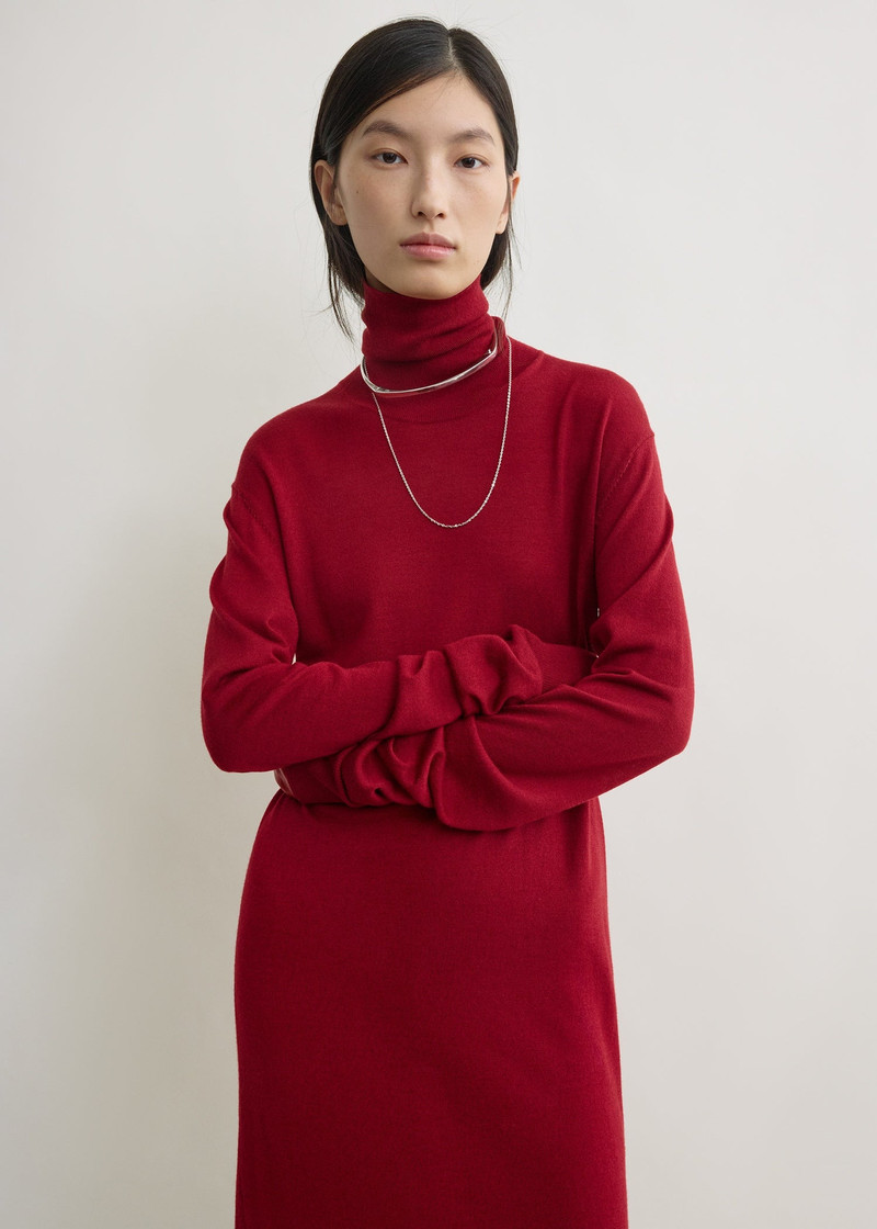 Turtleneck dress red 5