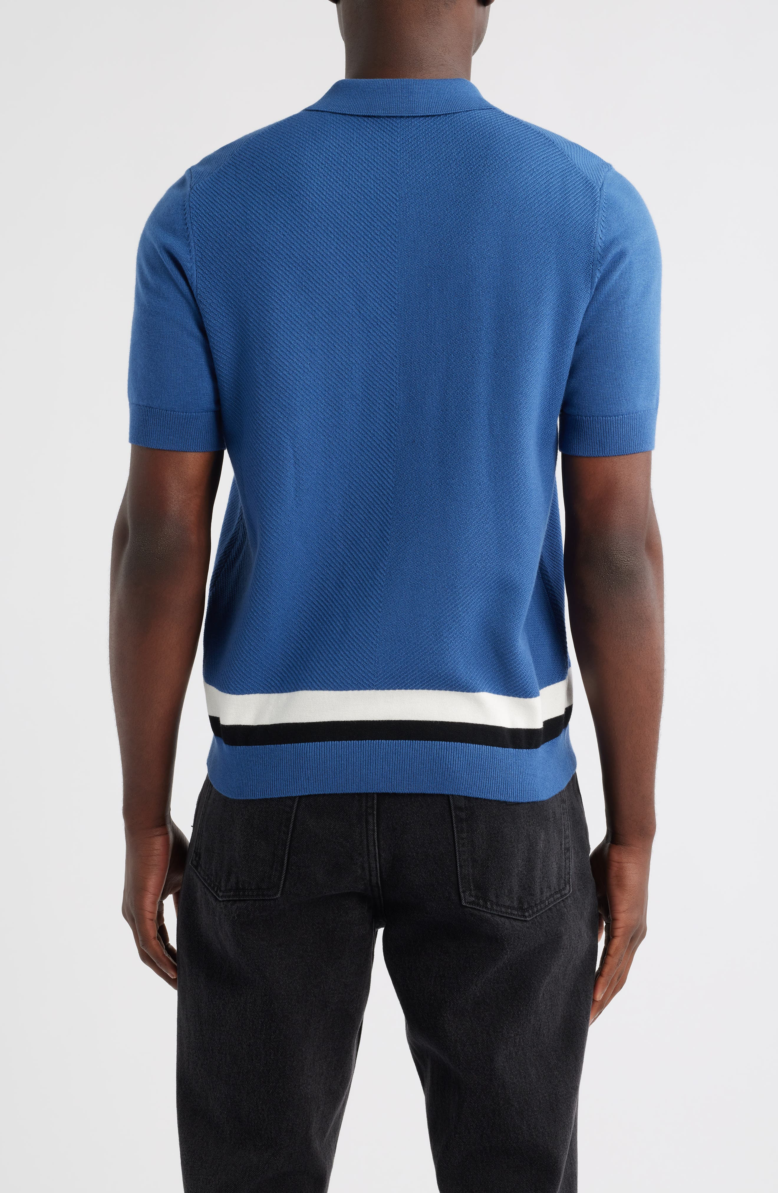 HUGO Sholpone Half Zip Polo in Medium Blue at Nordstrom - 2