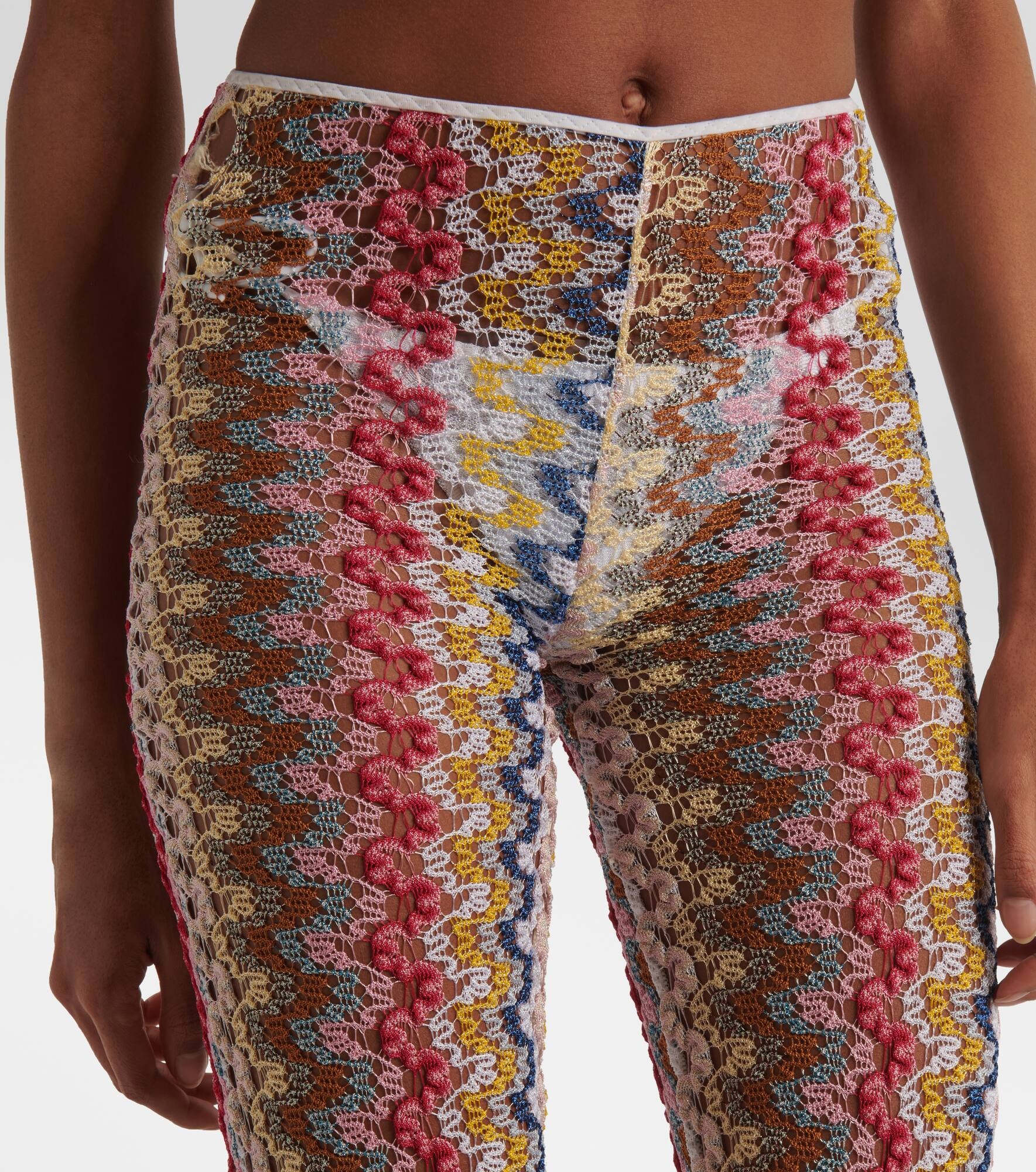 Crochet metallic flared pants - 4