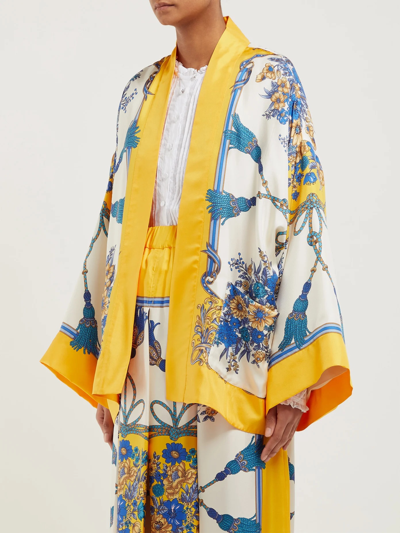 Intrigue-print silk kimono-style jacket - 4