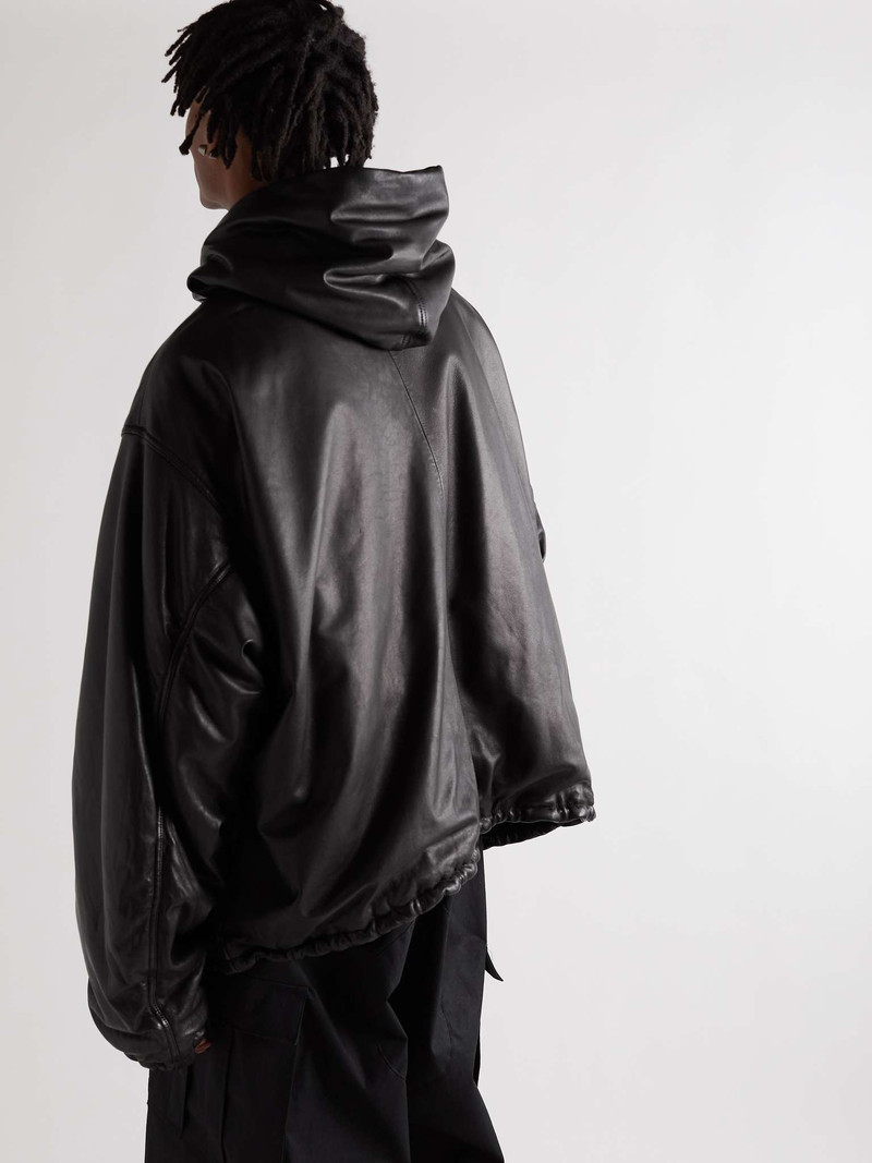 Oversized Full-Grain Leather Hoodie 5