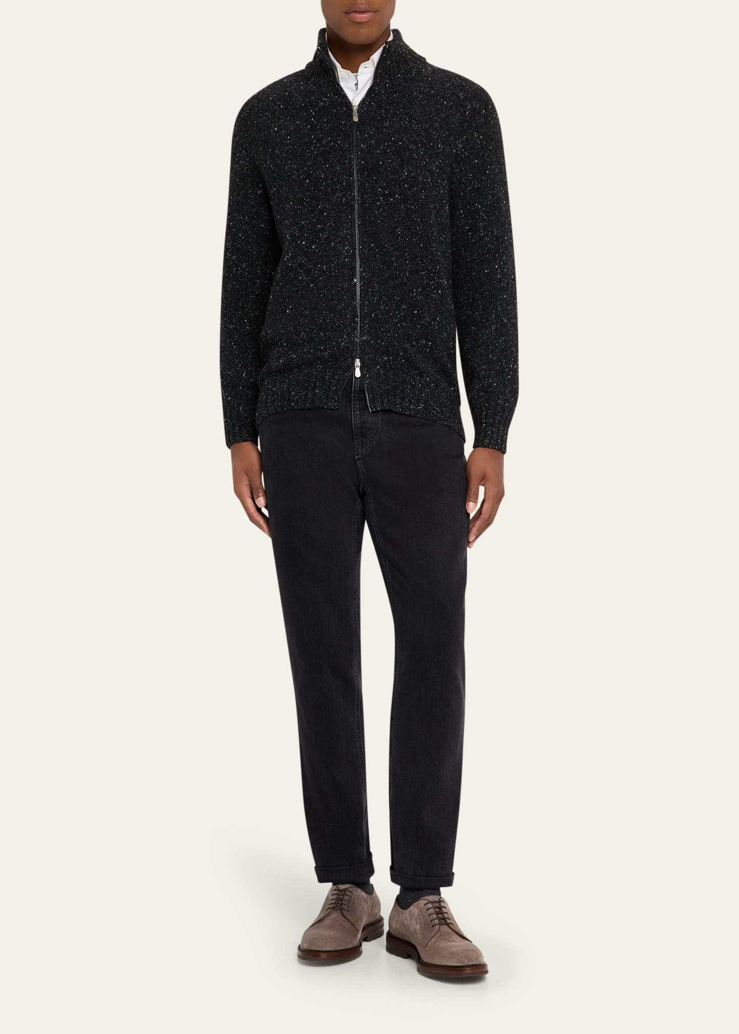Men's Cashmere Zip Cardigan - 2