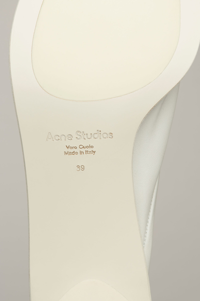 Open-toe leather mules white/white 5