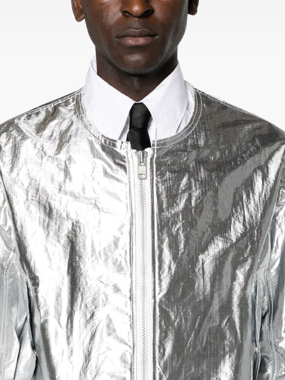 ジャケット・アウター Comme Des Garcons HOMME silver bomber Comme des Garçons Homme grey bomber jacket — AD 1997