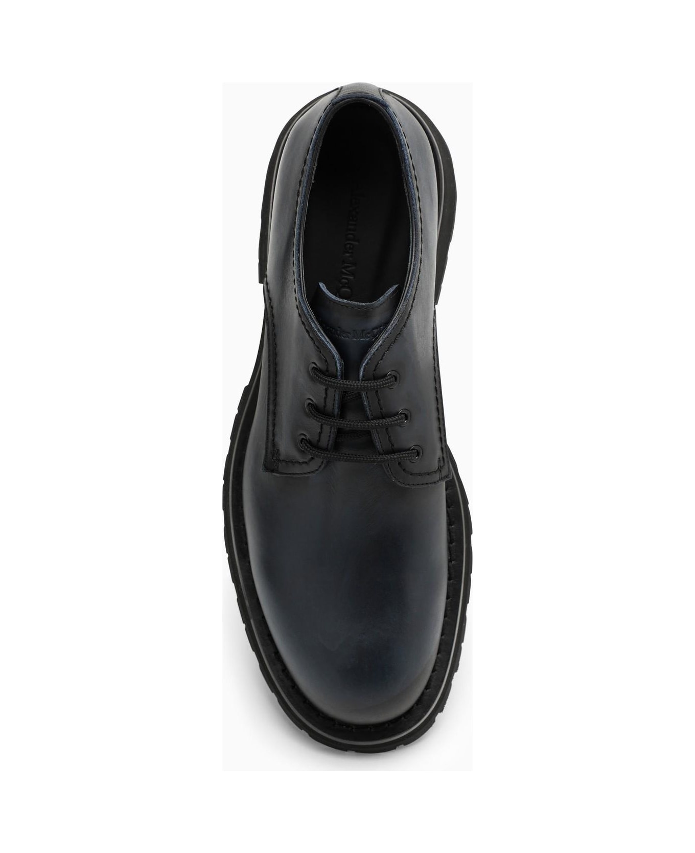 Smooth Anthracite Grey Leather Lace-ups - 3