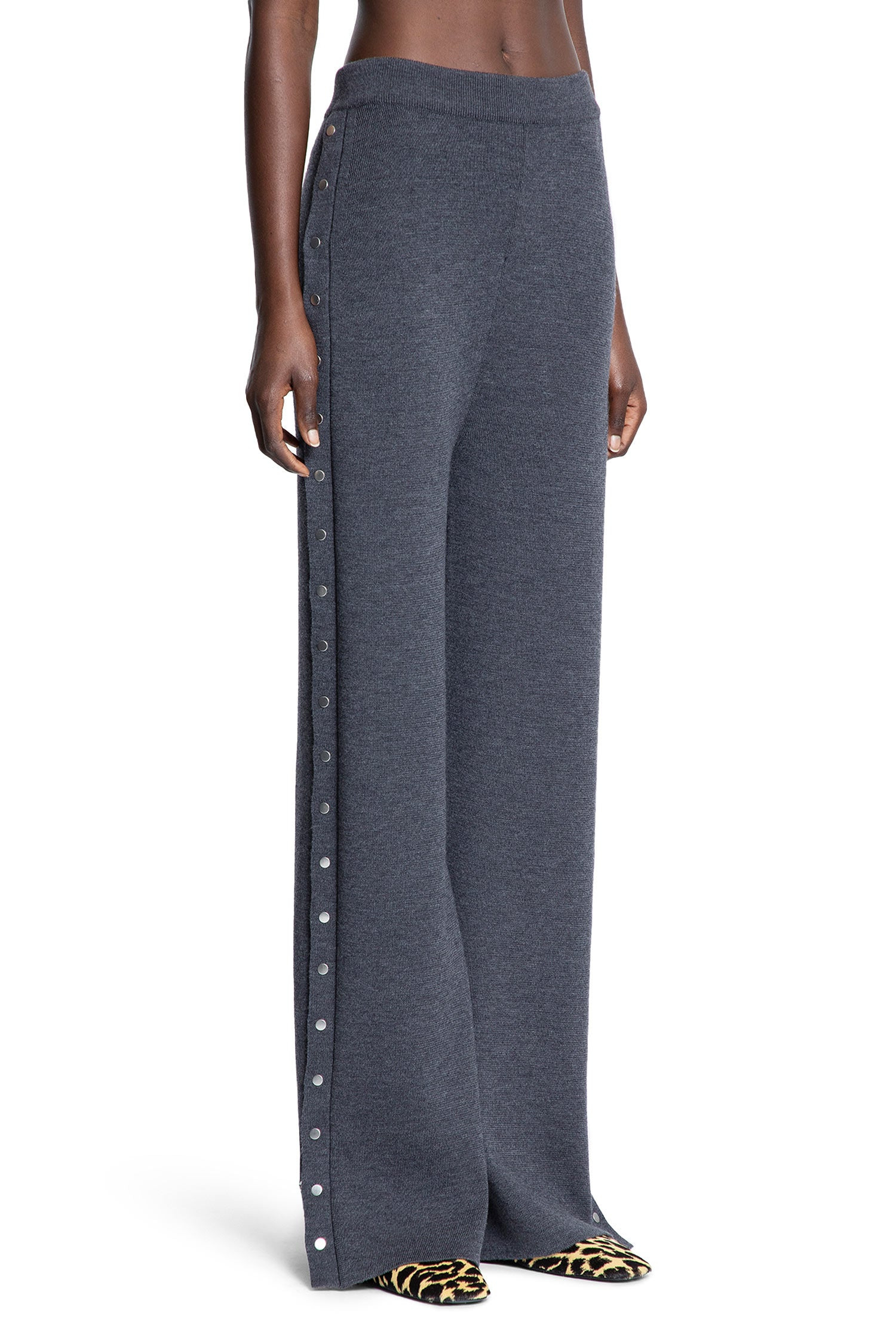Flared-Knit-Pants-With-Studs-In-Wool - 2