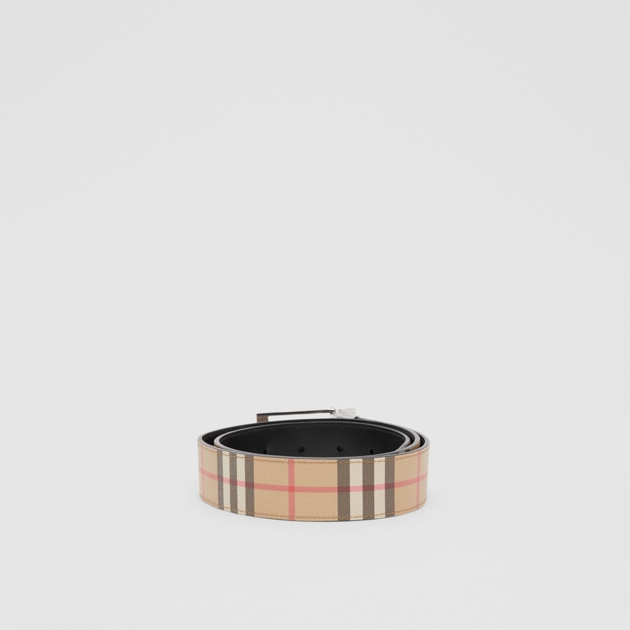 Reversible Vintage Check E-canvas and Leather Belt - 6