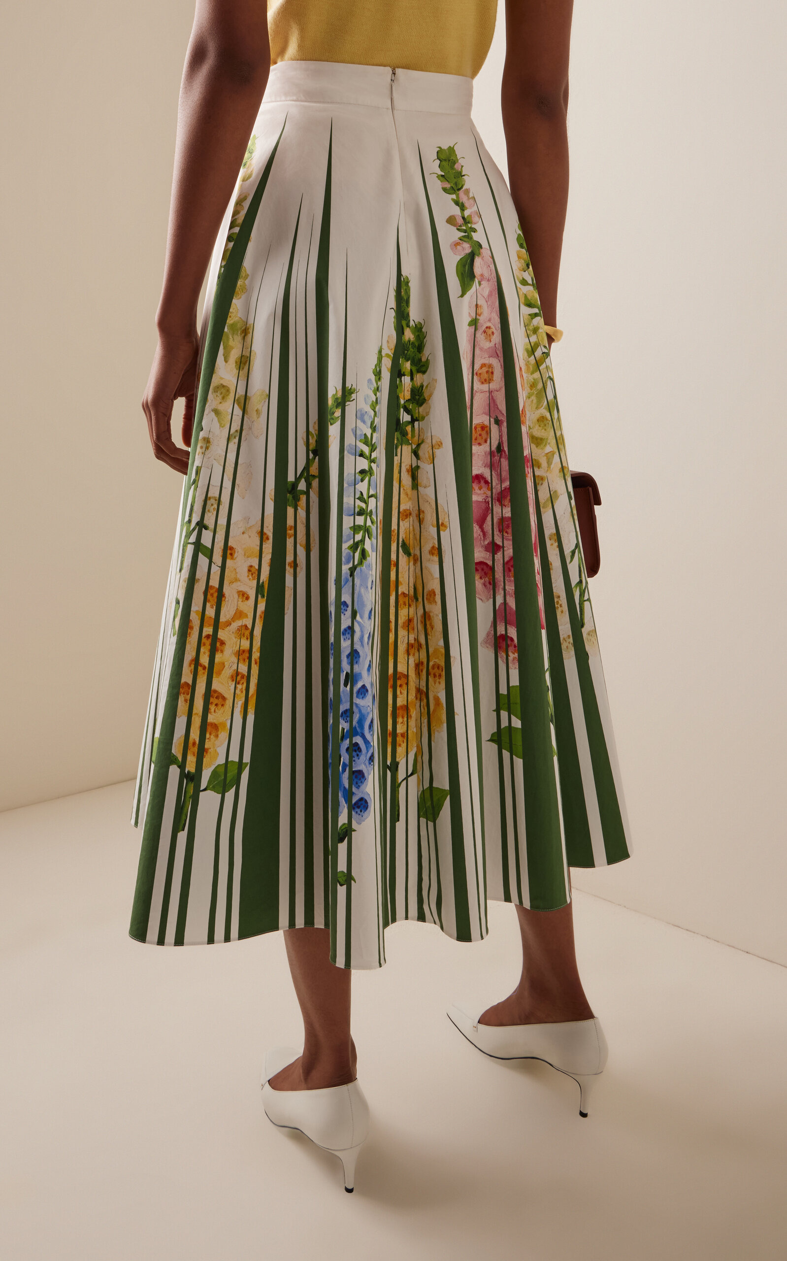 Foxglove-Printed Cotton-Poplin Midi Skirt multi - 4