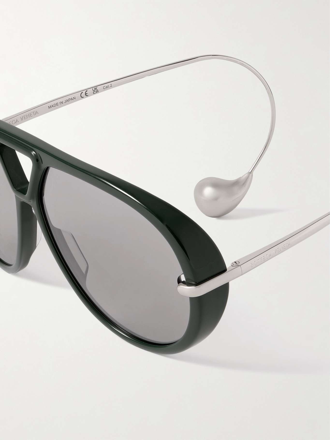 Embellished aviator-style recycled-acetate and silver-tone sunglasses - 4