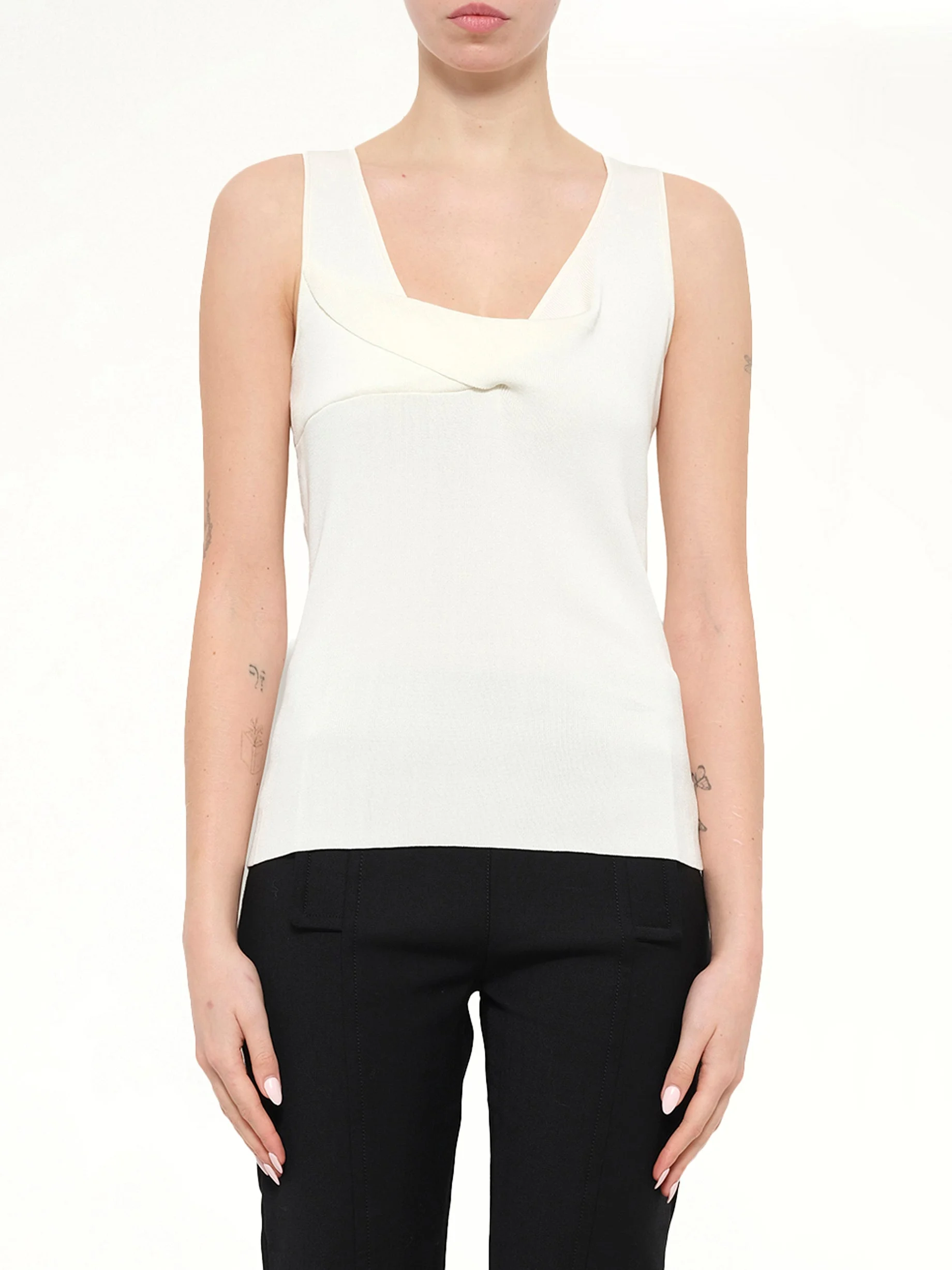 Knit Top in White - 1
