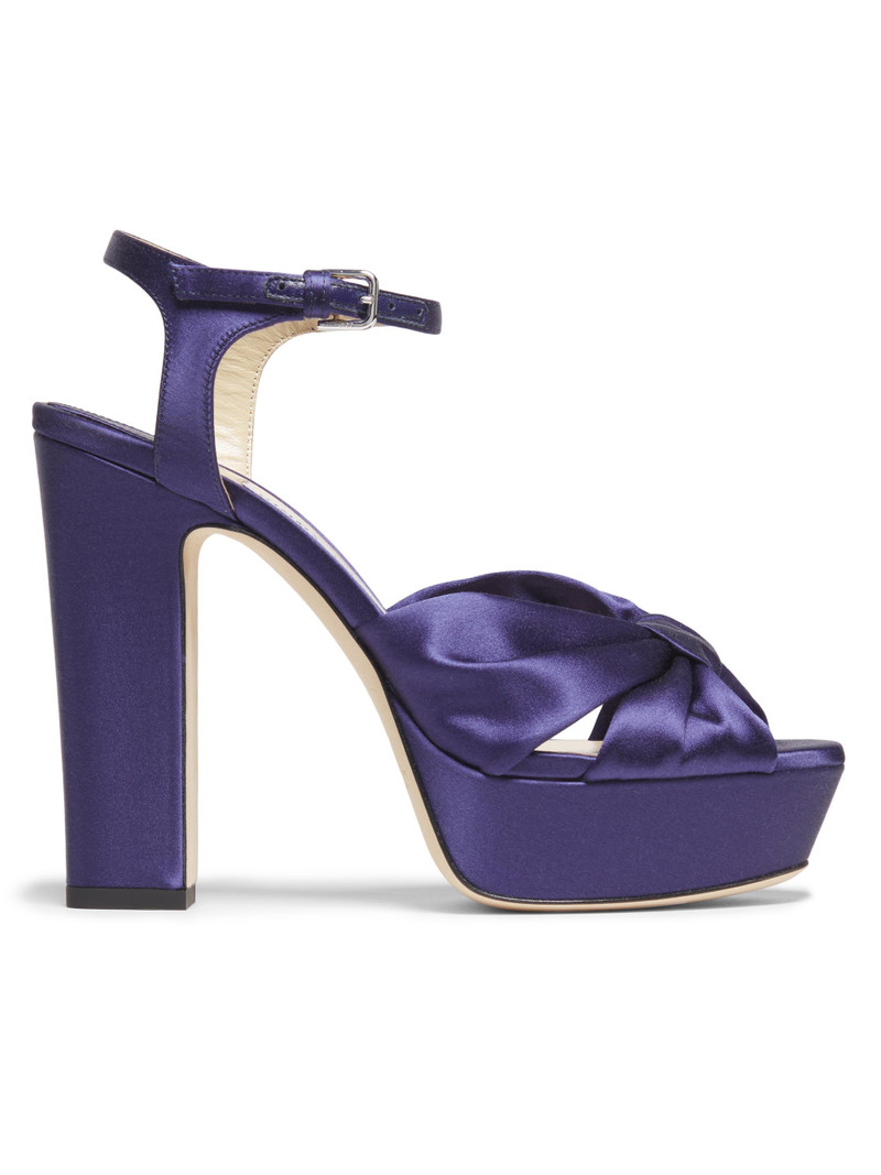 Women's Heloise 120MM Satin Platform Sandals - Dark Violet 1
