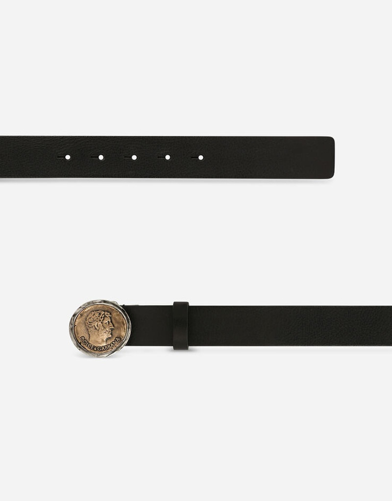 Dolce & Gabbana Leather belt with brand coin outlook