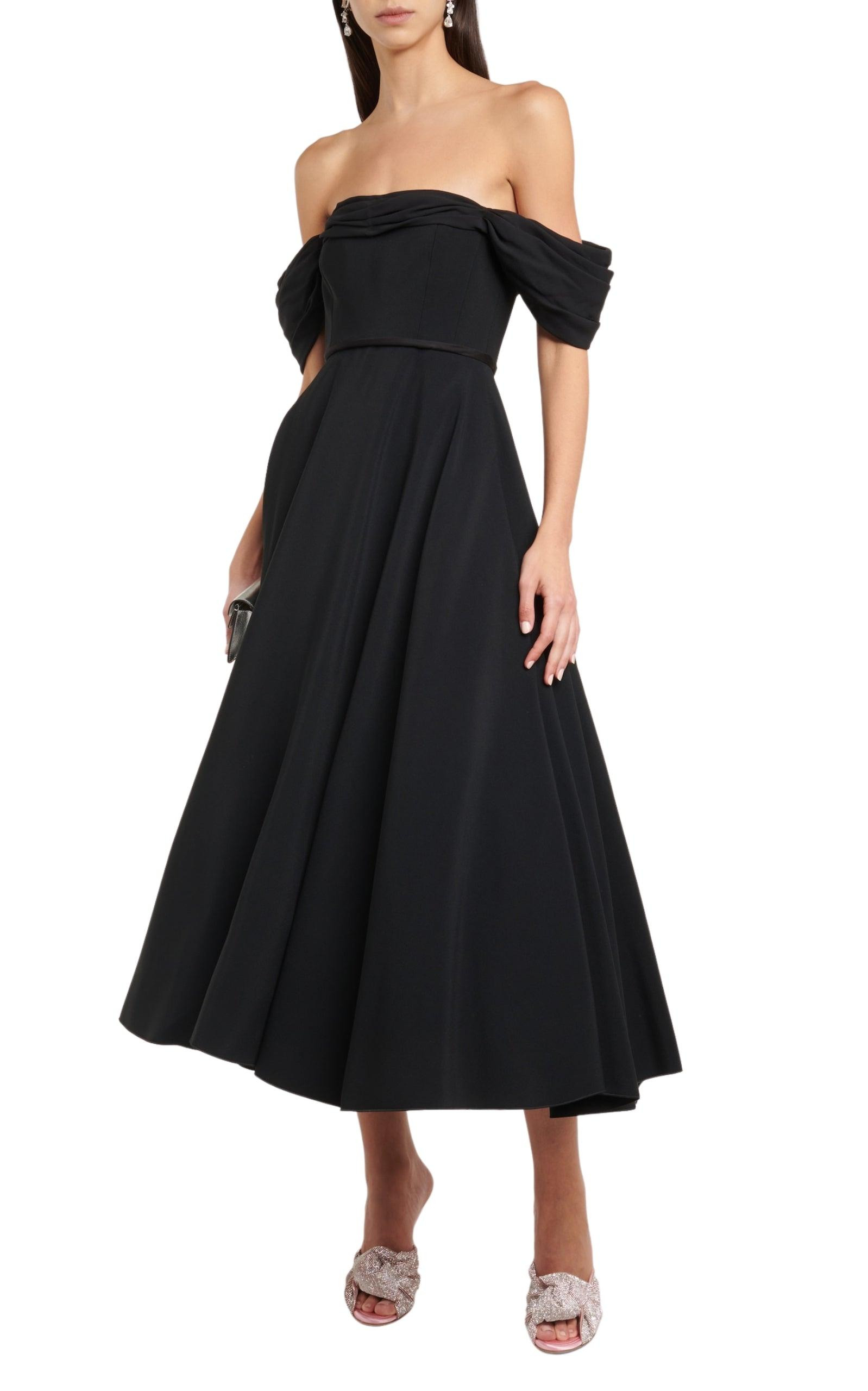 Off-shoulder Flared Midi Dress - 3