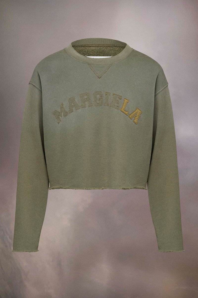 Logo vintage cotton cropped sweatshirt - 1