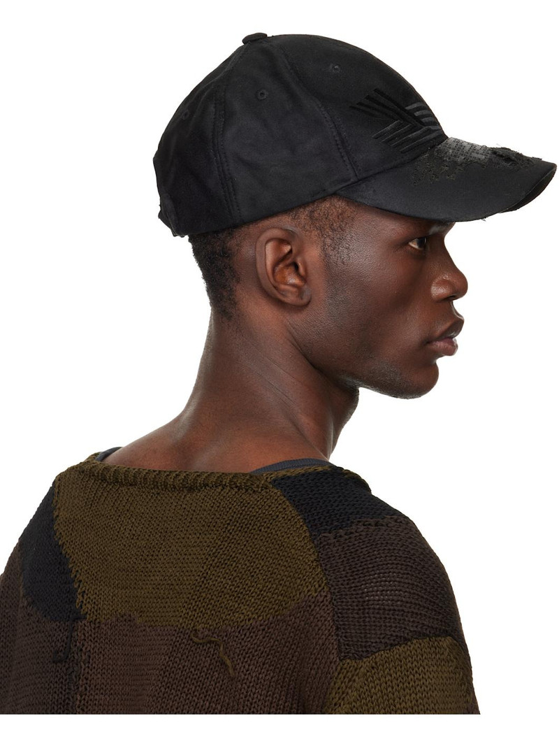 Black Laser Cut Damaged Cap 3