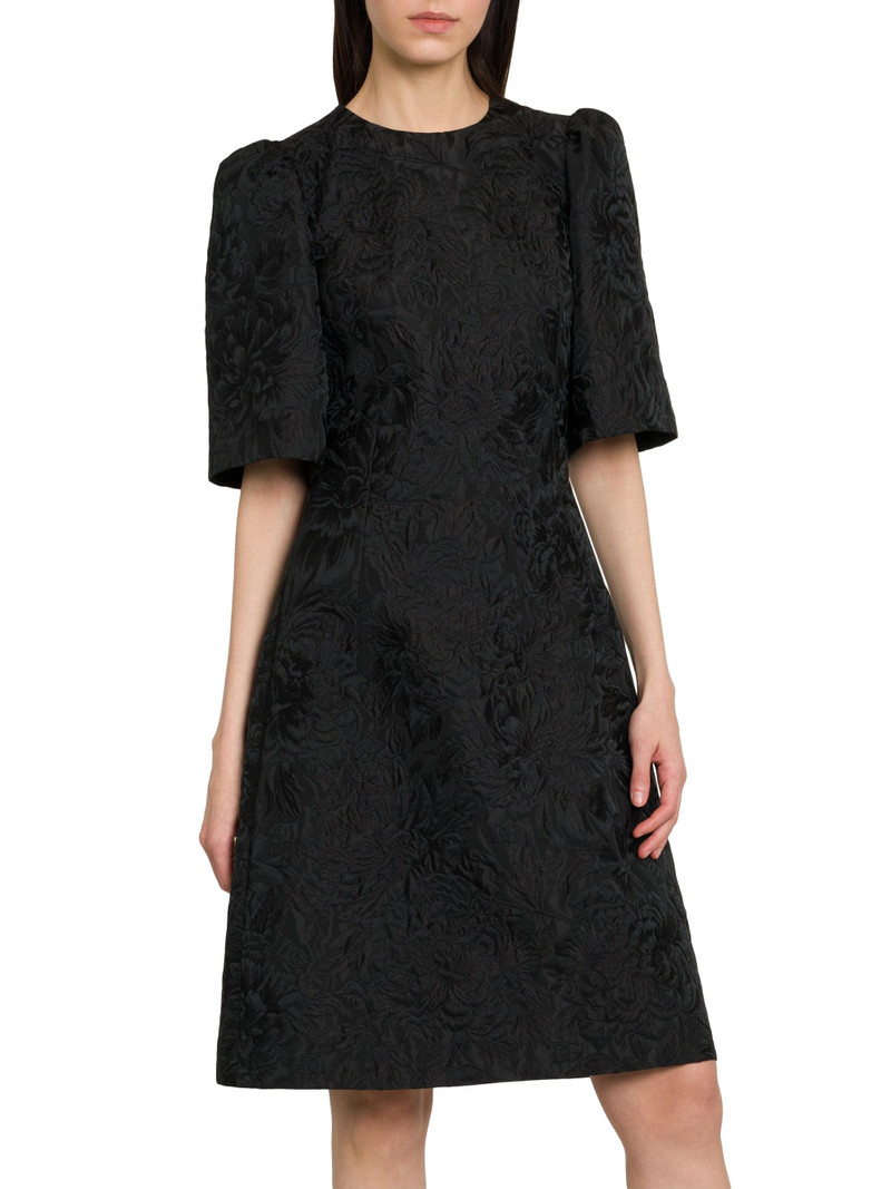 Women's Brocade Leopard-Lined Midi-Dress - Nero 4