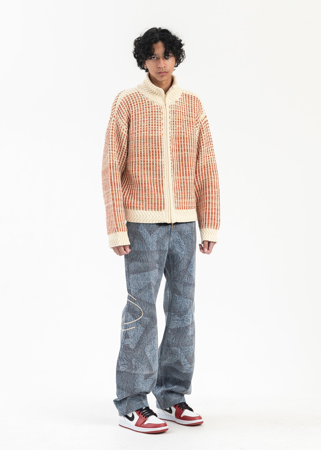 CYBER BLUE JON PATTERN WASHED HOURGLASS JEANS - 8
