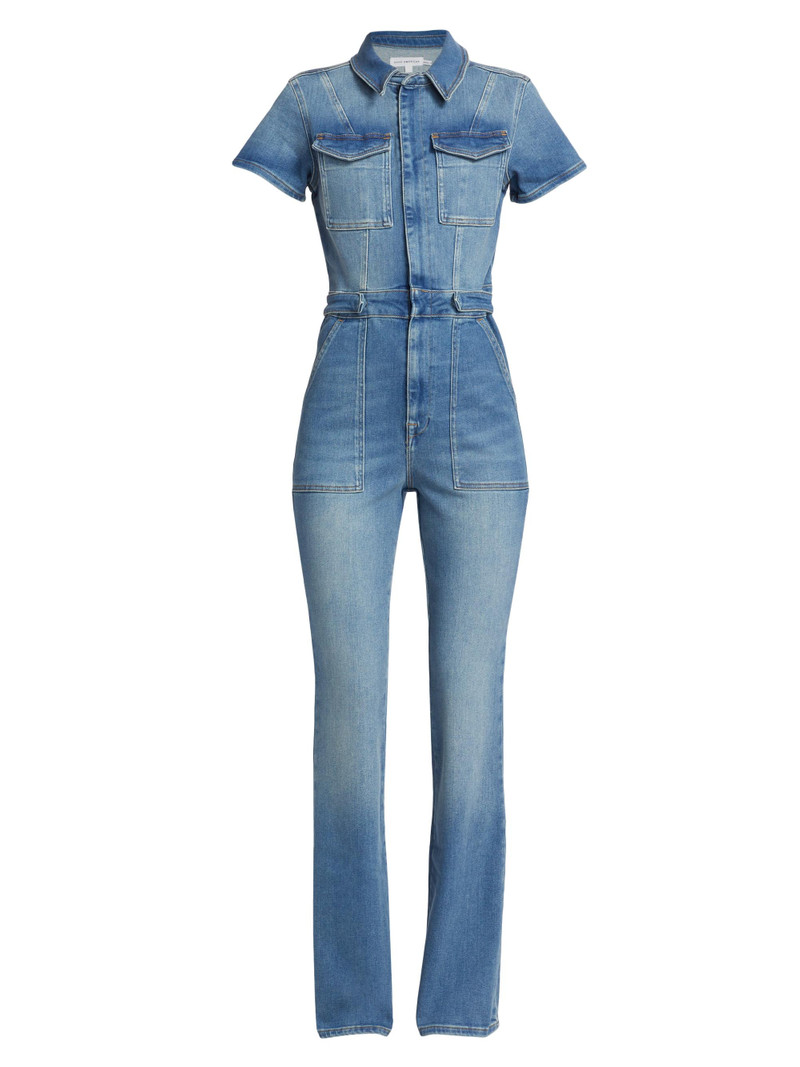 Women's Fit For Success Stretch Denim Jumpsuit - Blue 1