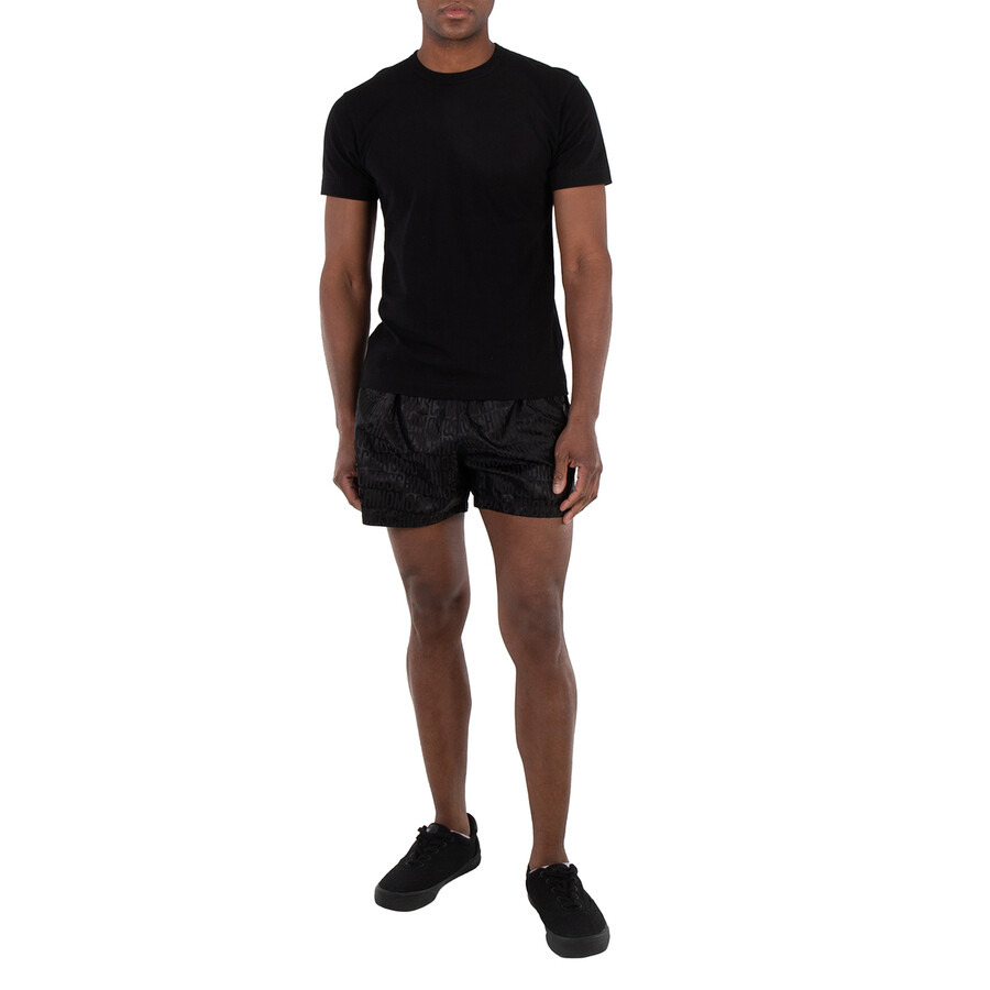 Moschino Black Monogram Jacquard Logo Shorts - 4