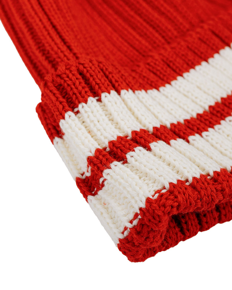 The Real McCoys MA26015 Striped Cotton Knit Cap Red outlook